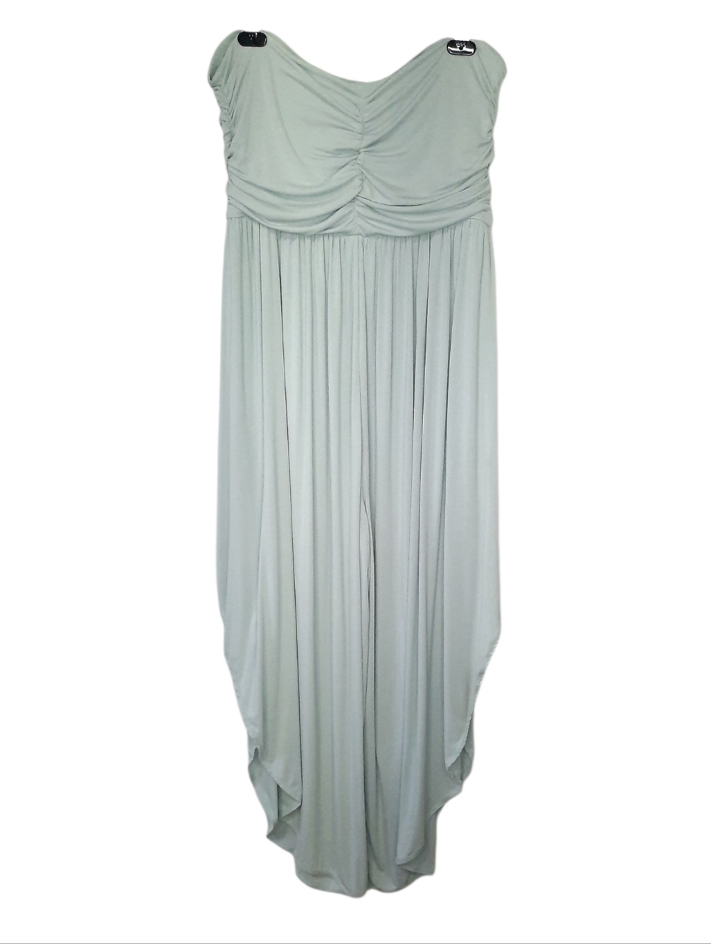 Halara Light Green Strapless Jumpsuit Wide Leg Palazzo Ruched Womens Size XL